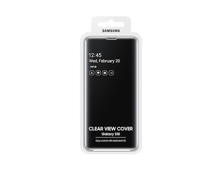 Кожени калъфи Кожени калъфи за Samsung  Калъф тефтер CLEAR VIEW оригинален EF-ZG973CBEGWW за Samsung Galaxy S10 G973 черен  